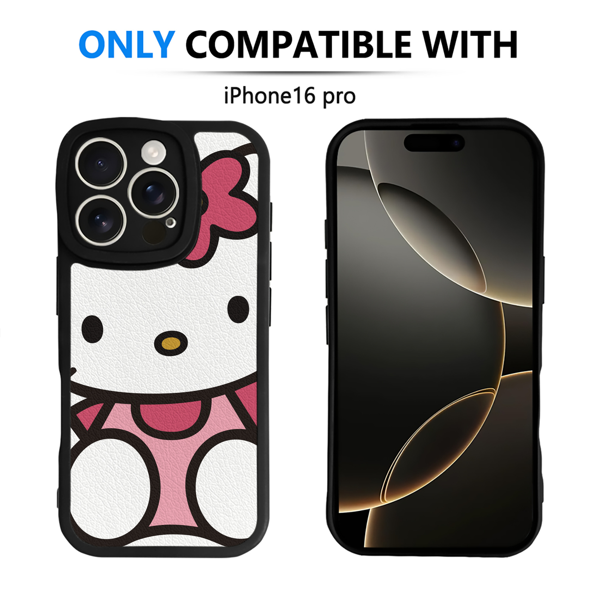 （画像用） Hello Kitty ハローキティ 【iPhone 16シリーズ対応】シリコンスマホケース（レザー調） 材質：シリコン